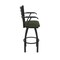 Holland Bar Stool Co Jackie with Arms 36 in. Swivel Bar Stool with Black Wrinkle Finish and Canter Pine Seat 415 - alternate 6